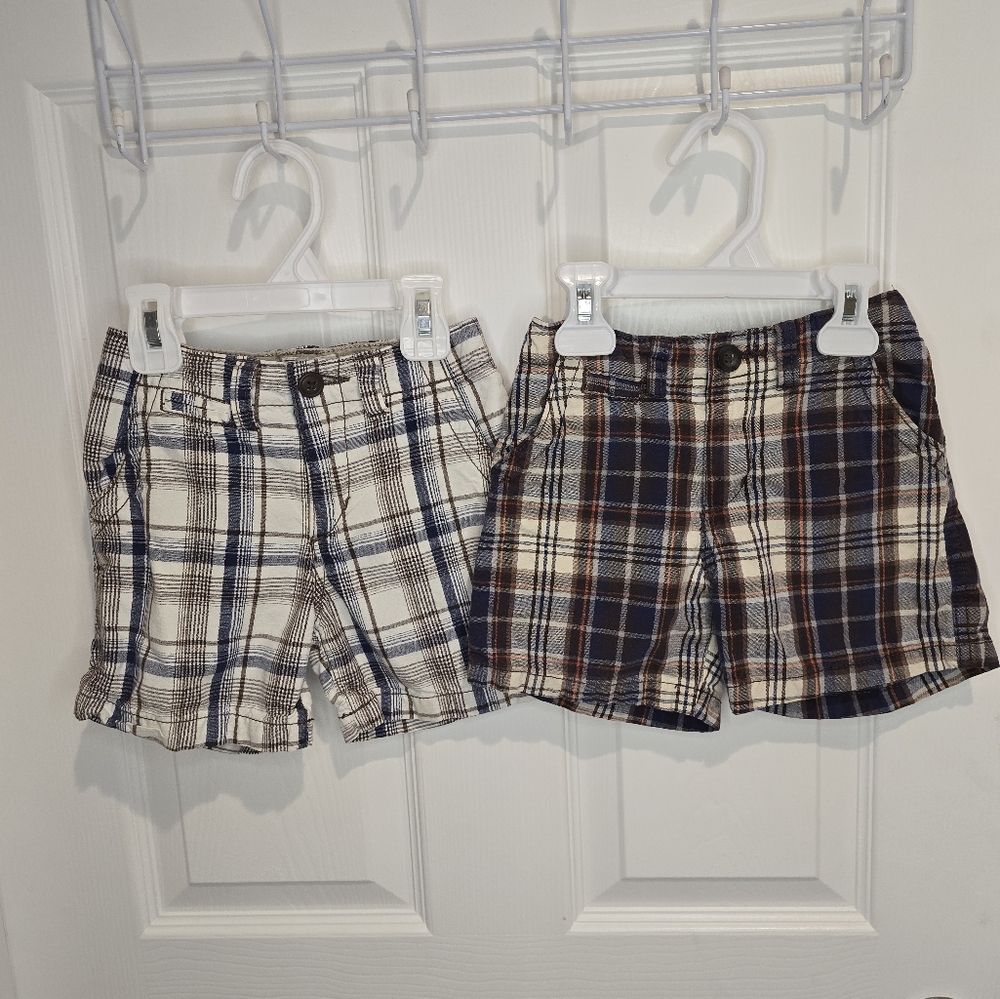 Children's Place Plaid Kids Shorts Set Size 24 Months